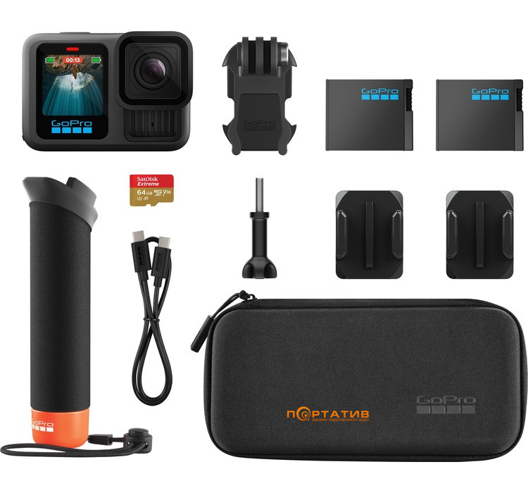 Екшн-камера GoPro HERO13 Black + Enduro + SD Card + Handler Floating (CHDRB-131-RW)