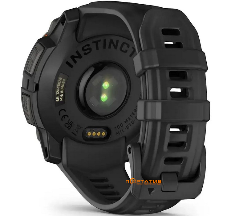 Смарт-годинник Garmin Instinct 3, 45mm, Solar, Black Bezel with Black Band (010-02934-00)