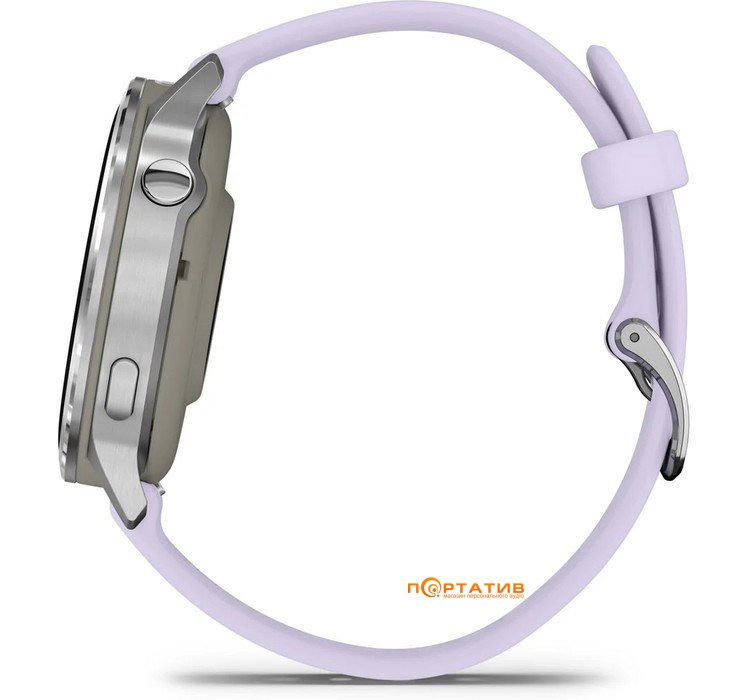 Смарт-часы Garmin Venu 4 - 41 mm, Silver bezel with periwinkle silicone band (010-03013-01)