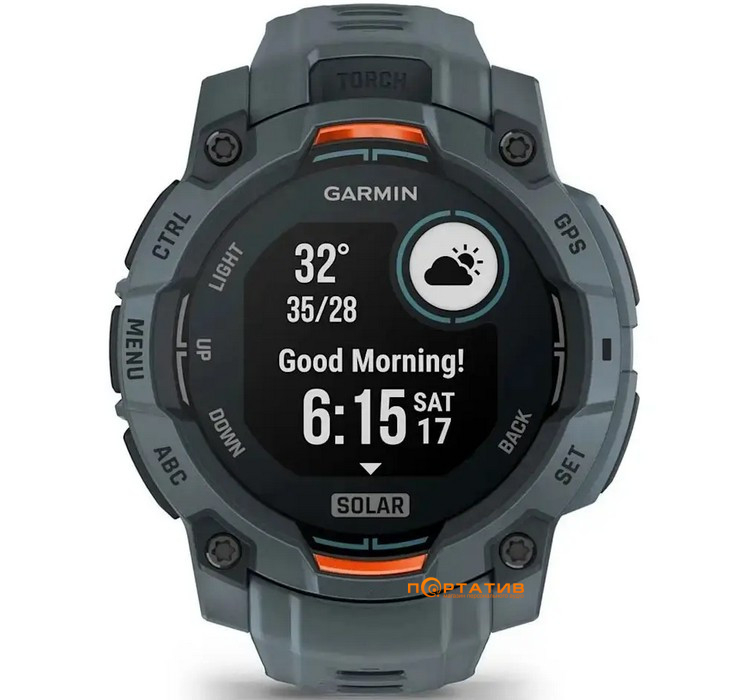Смарт-часы Garmin Instinct 3, 45mm, Solar, Spark Orange Bezel w/Twilight Band (010-02934-01)
