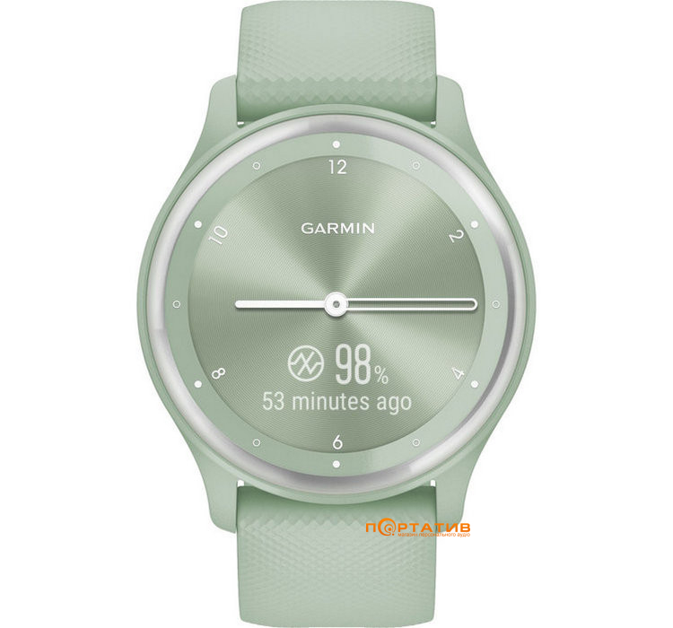 Смарт-годинник Garmin Vivomove Sport Cool Mint Case and Silicone Band with Silver Accents (010-02566-03)