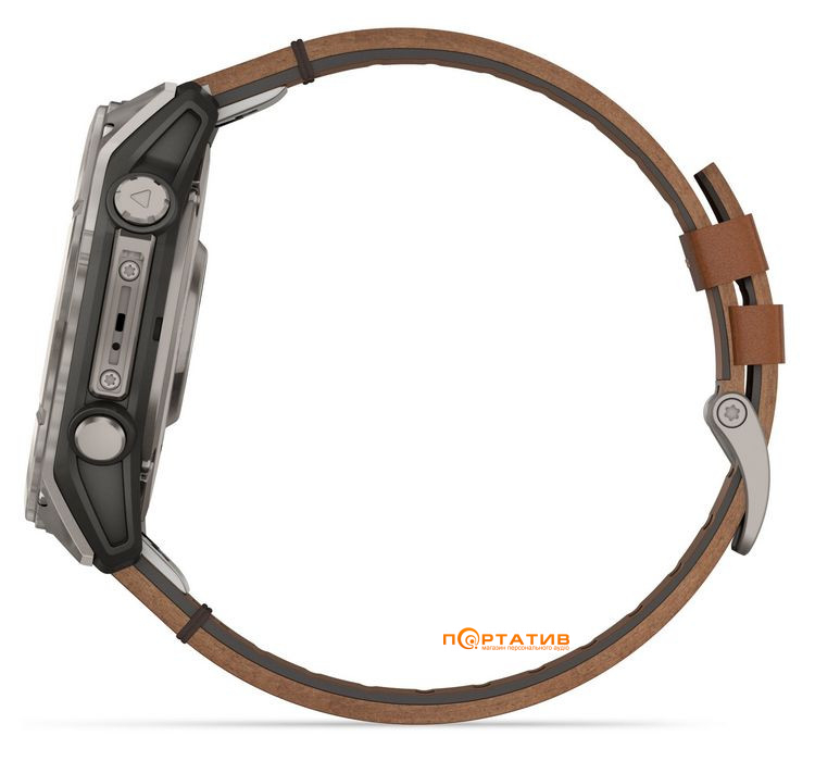 Смарт-годинник Garmin Fenix 8 51 mm AMOLED Sapphire, Carbon grey DLC with Chestnut leather band (010-02905-40)