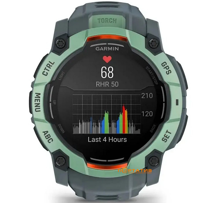 Смарт-годинник Garmin Instinct 3, 50mm, AMOLED, Neotropic Bezel with Twilight Band (010-03020-01)
