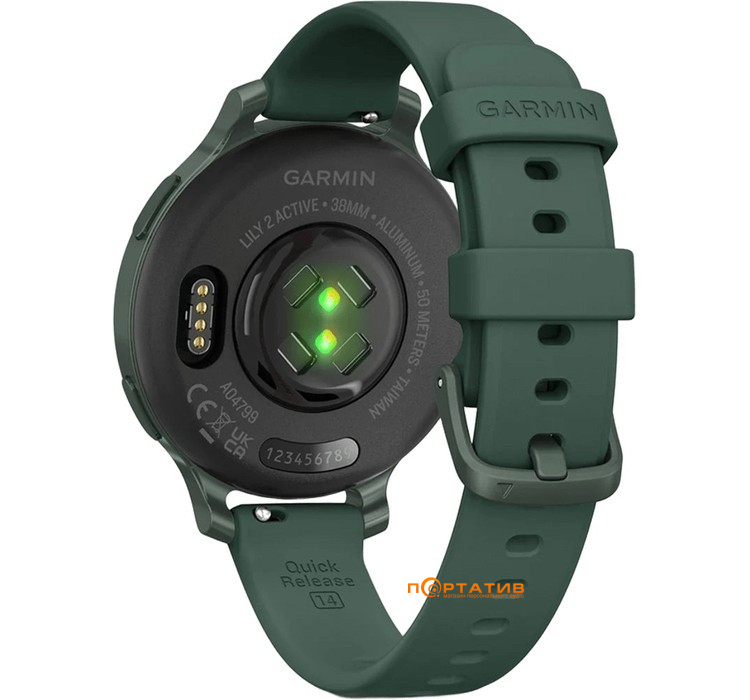 Смарт-годинник Garmin Lily 2 Active Jasper Green with Jasper Green Silicone Band (010-02891-02)