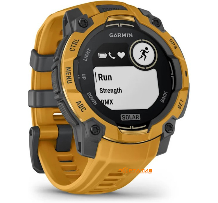 Смарт-годинник Garmin Instinct 3 – 45 mm, Solar, Sunburst with sunburst/grey silicone band (010-02934-02)