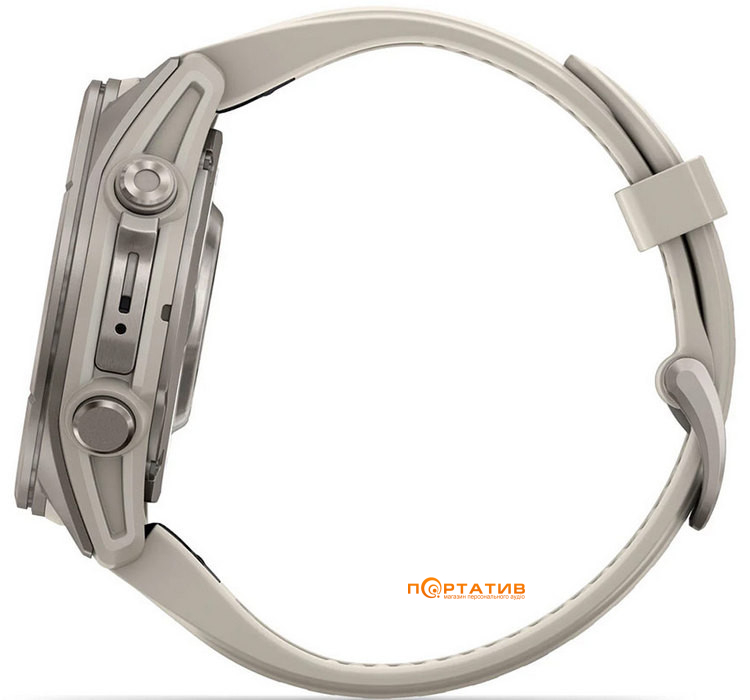 Смарт-годинник Garmin Fenix 9 – 43mm, Titanium with Fog Grey Silicone Band (010-04761-01)
