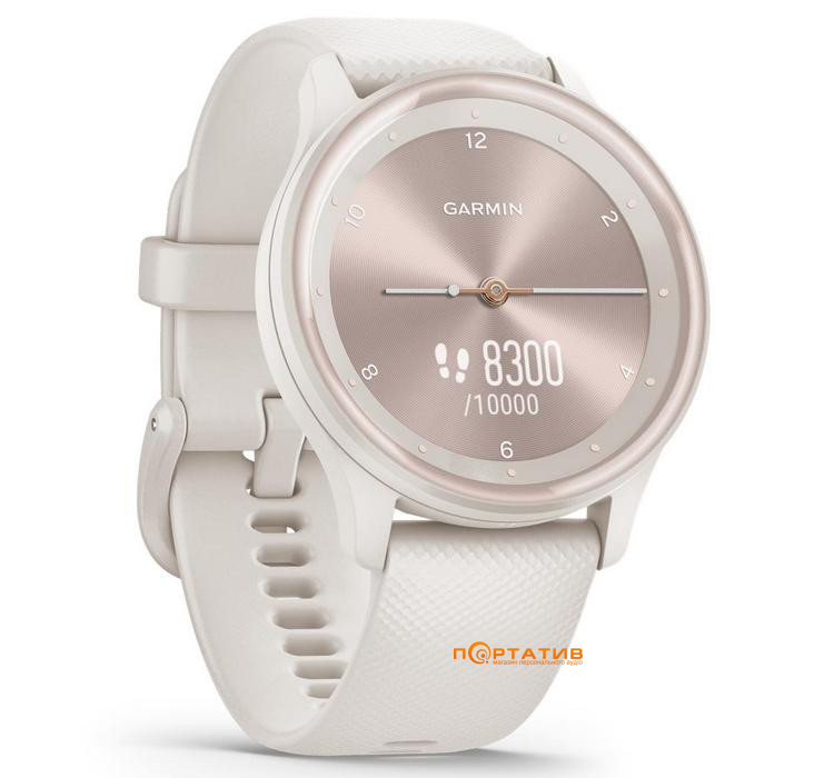 Смарт-годинник Garmin Vivomove Sport Ivory Case and Silicone Band with Peach Gold Accents (010-02566-01)