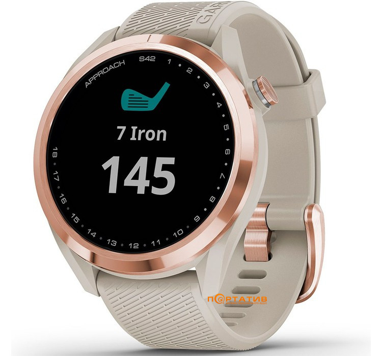 Смарт-часы Garmin Approach S42, Golf, Rose Gold w/ Light Sand (010-02572-02)