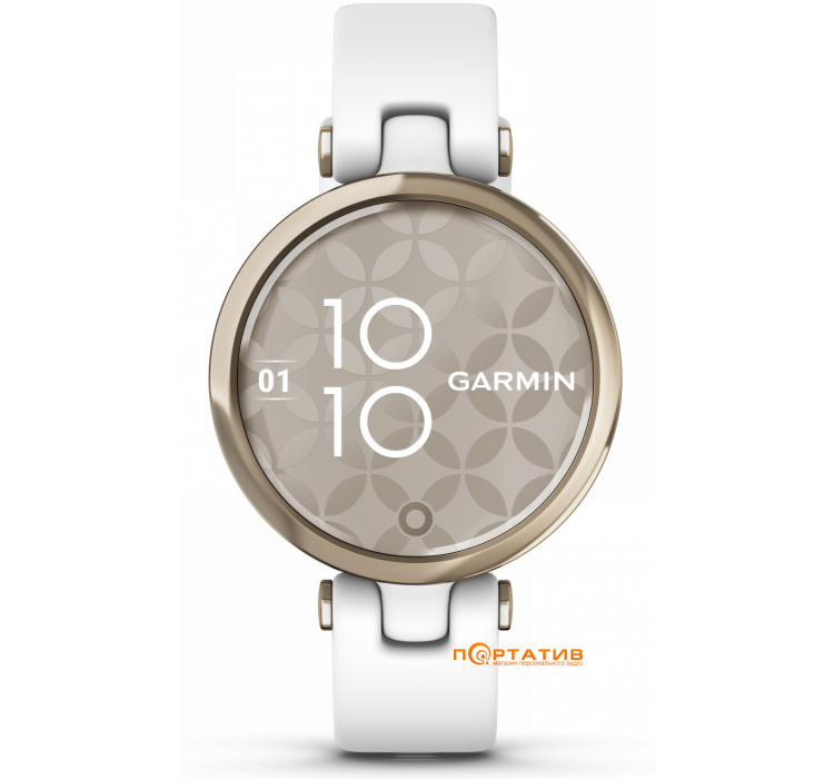 Смарт-часы Garmin Lily Cream Gold Bezel with White Case and Silicone Band (010-02384-10)