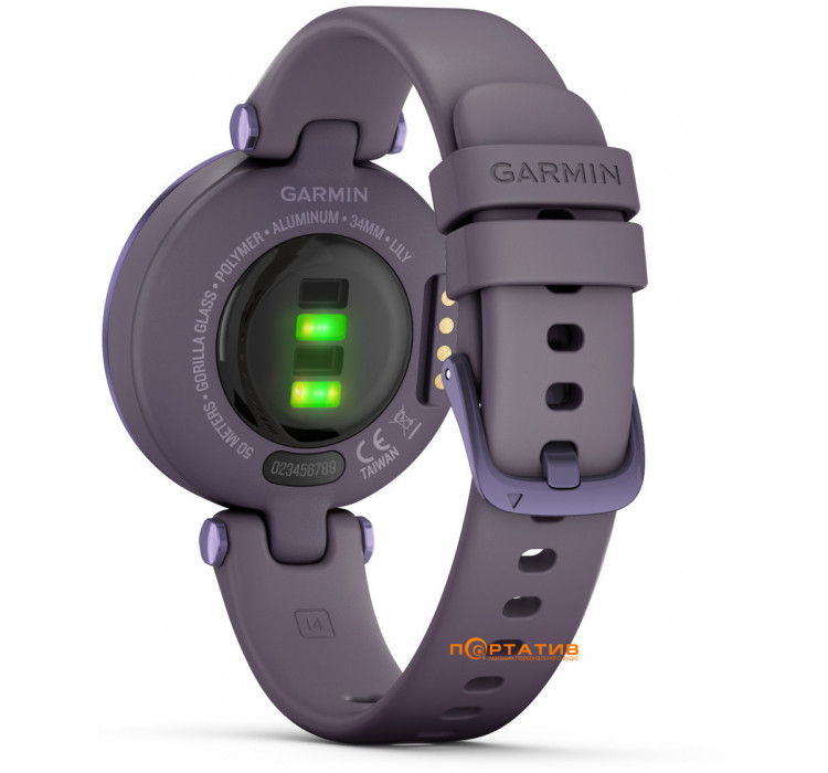 Garmin Lily Midnight Orchid Bezel with Deep Orchid Case and Silicone Band (010-02384-12)