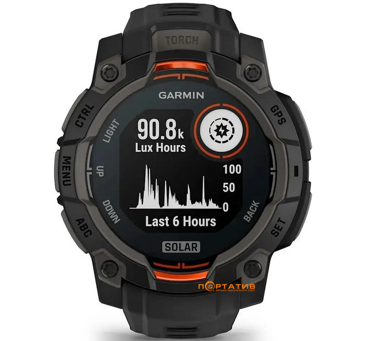Смарт-годинник Garmin Instinct 3, 45mm, Solar, Black Bezel with Black Band (010-02934-00)