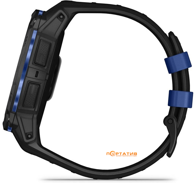 Смарт-часы Garmin Instinct 3 – 50 mm, AMOLED Black with black/bolt blue silicone band (010-03020-03)