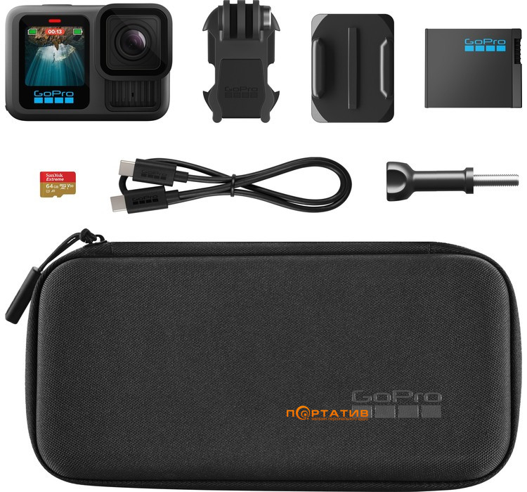 Екшн-камера GoPro HERO13 Black + 64Gb SD card (CHDSB-131-RT)