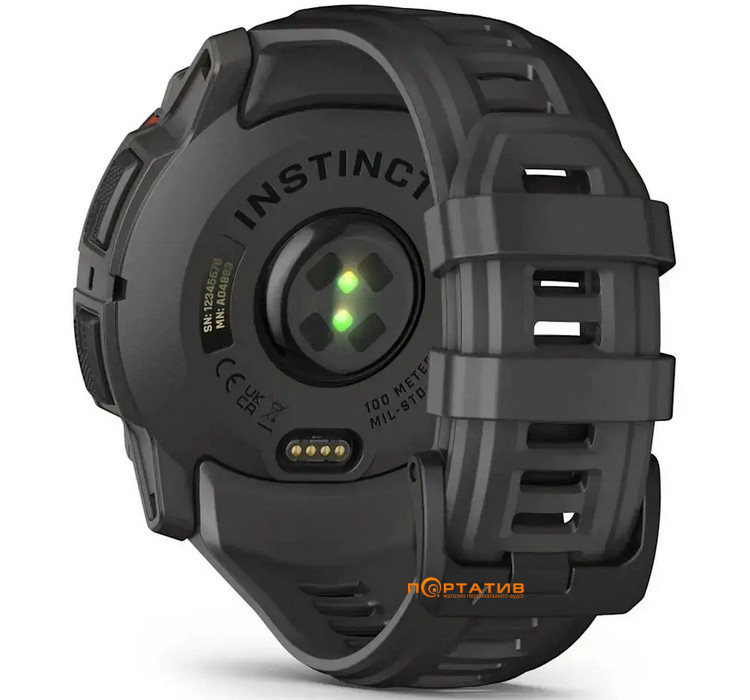 Смарт-годинник Garmin Instinct 3, 50mm, Solar, Black Bezel with Charcoal Band (010-02935-00)