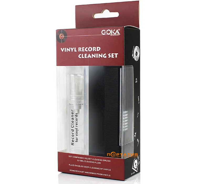 Набір 3в1 для догляду за платівками та стилусом звукознімача Goka GK-R04A
