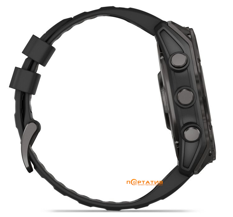 Смарт-часы Garmin Fenix 8 51 mm AMOLED Sapphire, Carbon grey DLC with Black/pebble grey silicone band (010-02905-21)