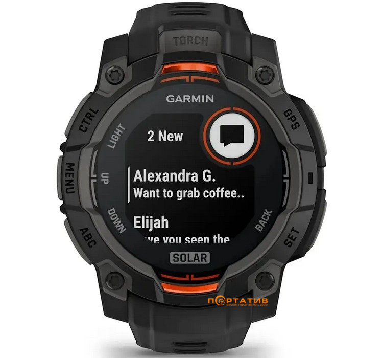 Смарт-годинник Garmin Instinct 3, 45mm, Solar, Black Bezel with Black Band (010-02934-00)