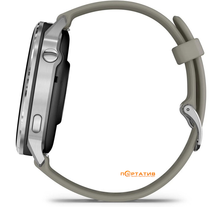 Смарт-часы Garmin Venu 4 - 45 mm, Silver bezel with silver gray silicone band (010-03014-01)