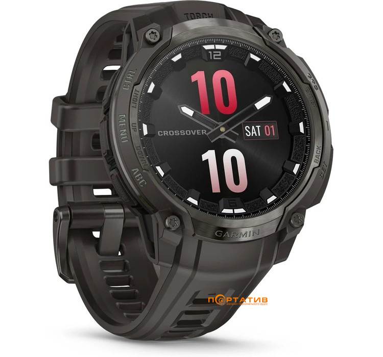 Смарт-часы Garmin Instinct Crossover AMOLED Charcoal with charcoal silicone band (010-03398-00)