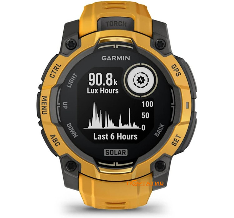 Смарт-годинник Garmin Instinct 3 – 45 mm, Solar, Sunburst with sunburst/grey silicone band (010-02934-02)