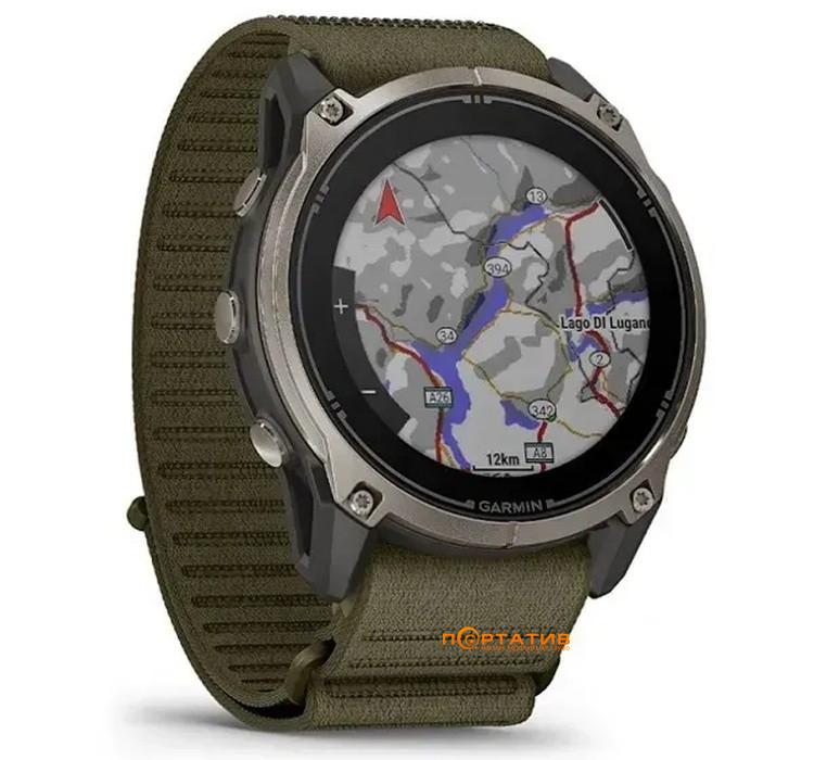 Смарт-часы Garmin Enduro 4 Titanium with dark olive ComfortFit fabric band (010-04799-01)