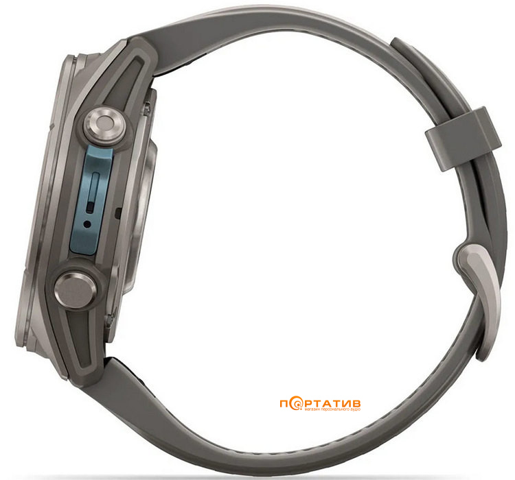 Смарт-годинник Garmin Fenix 9 – 43mm, Titanium with Pebble Grey Silicone Band (010-04761-11)