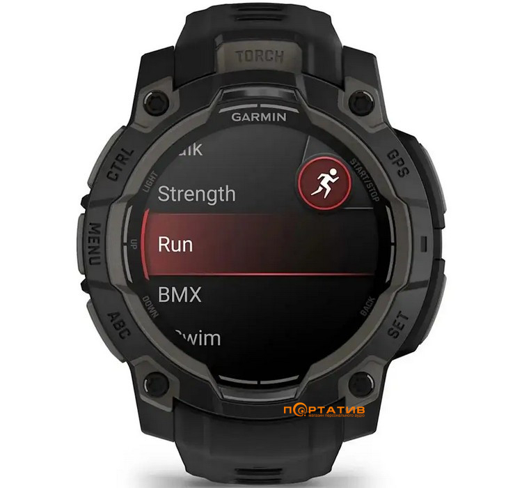 Смарт-годинник Garmin Instinct 3, 45mm, AMOLED,Black Bezel with Black Band (010-02936-00)