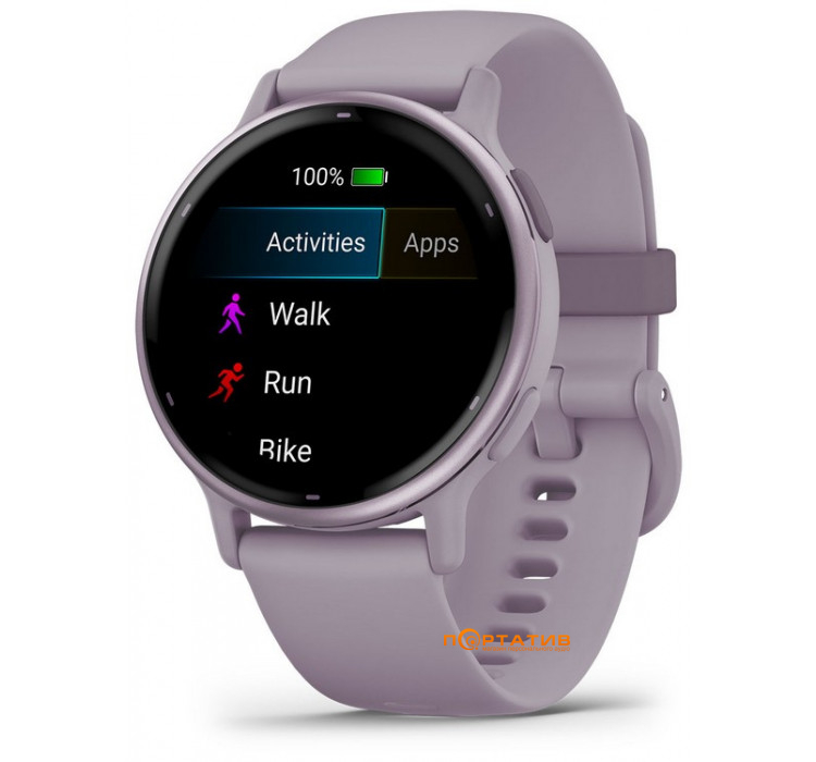 Garmin Vivoactive 5 Metallic Orchid Aluminium Bezel with Orchid Case and Silicone Band (010-02862-13