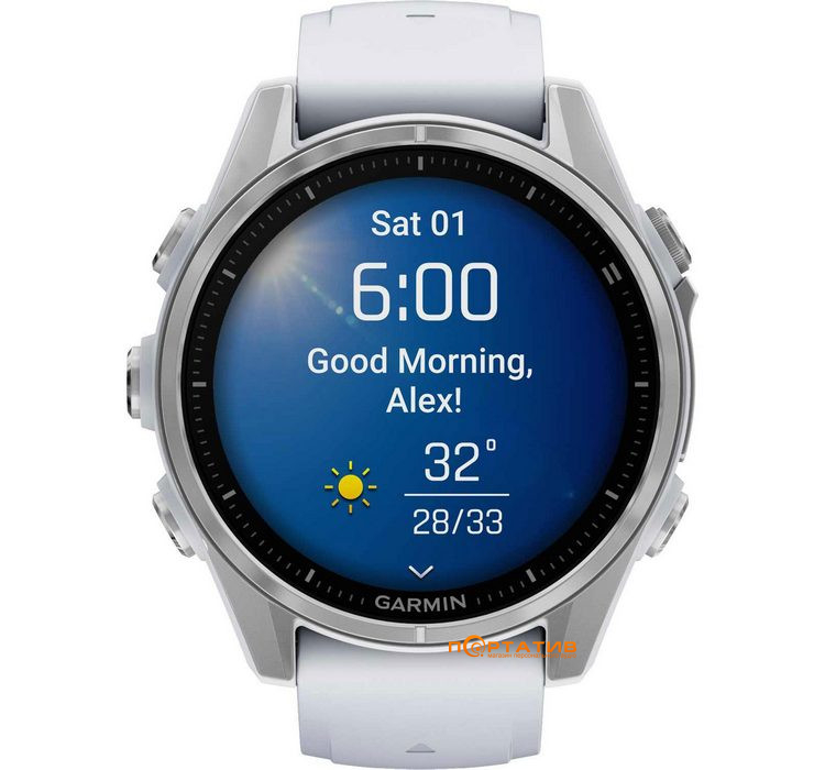 Смарт-часы Garmin Fenix 8 43 mm AMOLED Silver with Whitestone Silicone Band (010-02903-00)