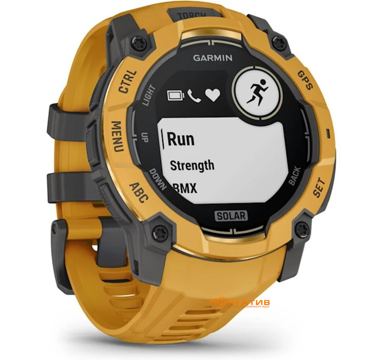 Смарт-часы Garmin Instinct 3 – 50 mm, Solar, Sunburst with sunburst/grey silicone band (010-02935-02)