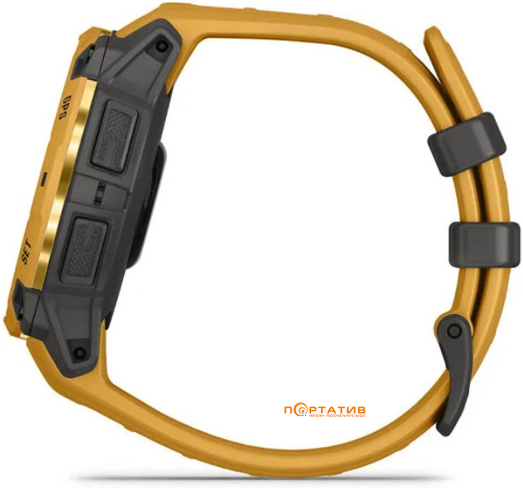 Смарт-годинник Garmin Instinct 3 – 45 mm, Solar, Sunburst with sunburst/grey silicone band (010-02934-02)