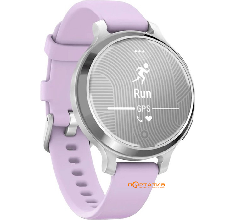 Смарт-годинник Garmin Lily 2 Active Silver with Purple Jasmine Silicone Band (010-02891-01)