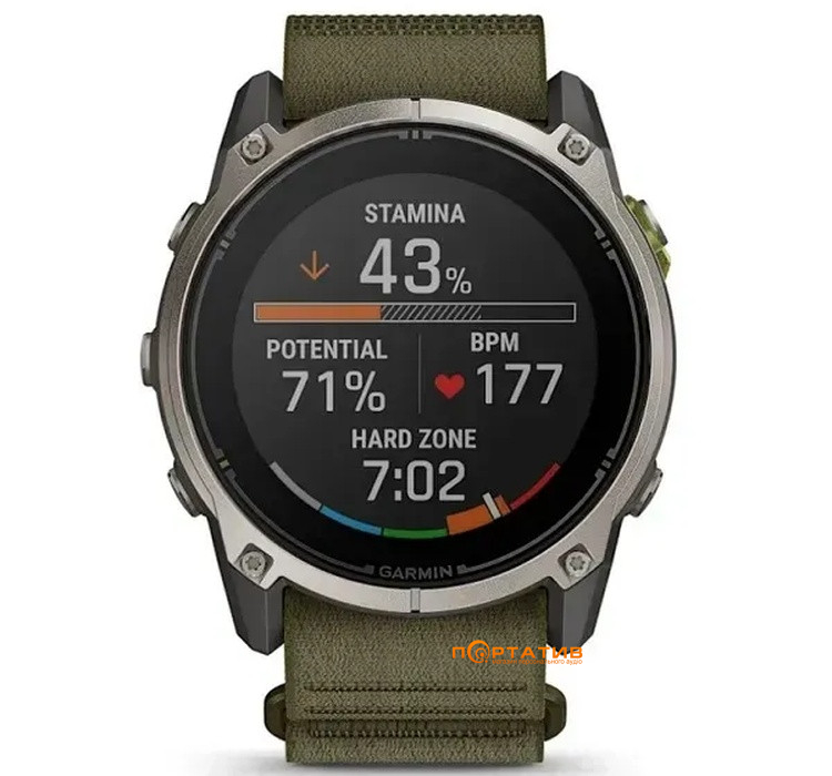 Смарт-часы Garmin Enduro 4 Titanium with dark olive ComfortFit fabric band (010-04799-01)
