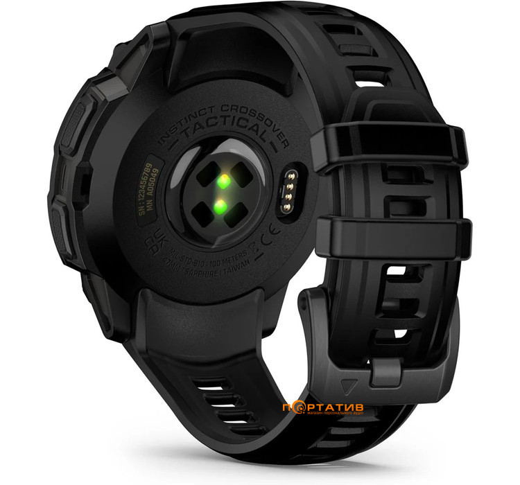 Смарт-часы Garmin Instinct Crossover AMOLED – Tactical Edition Black with black silicone band (010-03398-02)