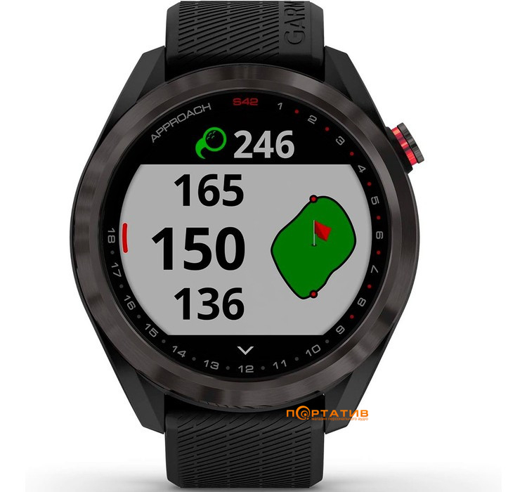 Смарт-часы Garmin Approach S42, Golf, Carbon Gray w/ Back (010-02572-00)