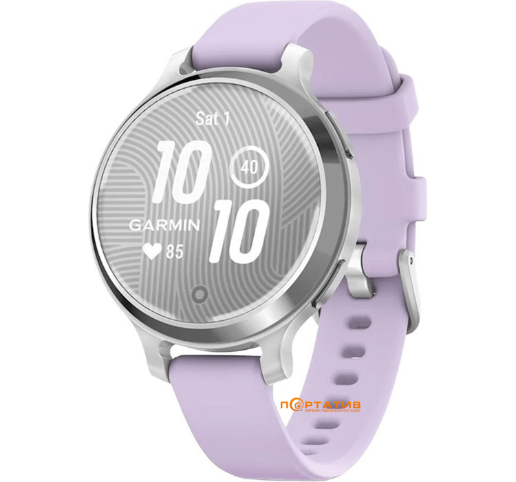 Смарт-годинник Garmin Lily 2 Active Silver with Purple Jasmine Silicone Band (010-02891-01)