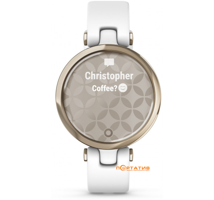 Смарт-часы Garmin Lily Cream Gold Bezel with White Case and Silicone Band (010-02384-10)