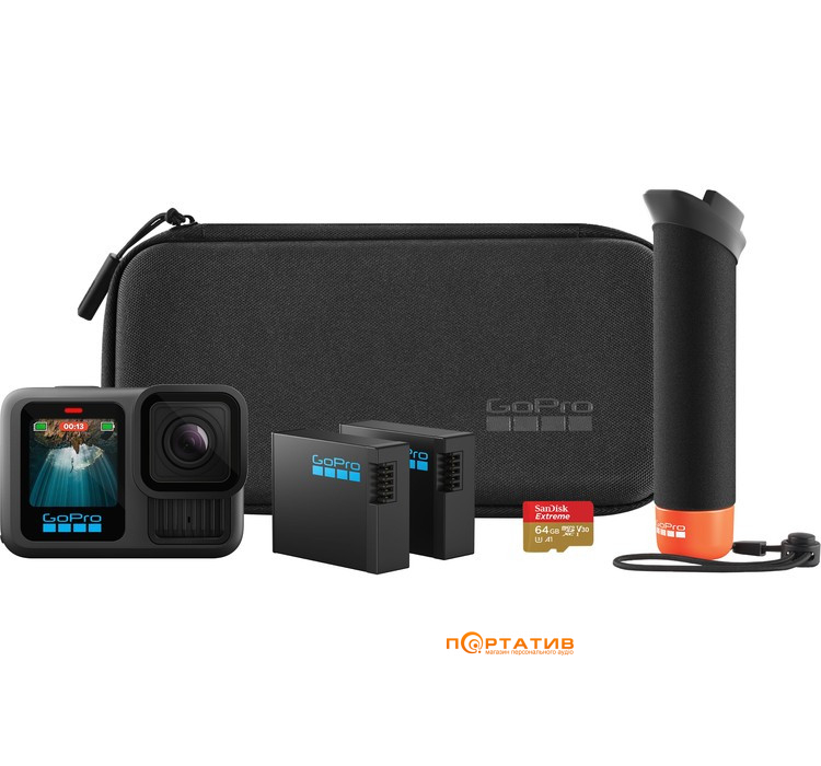 Екшн-камера GoPro HERO13 Black + Enduro + SD Card + Handler Floating (CHDRB-131-RW)