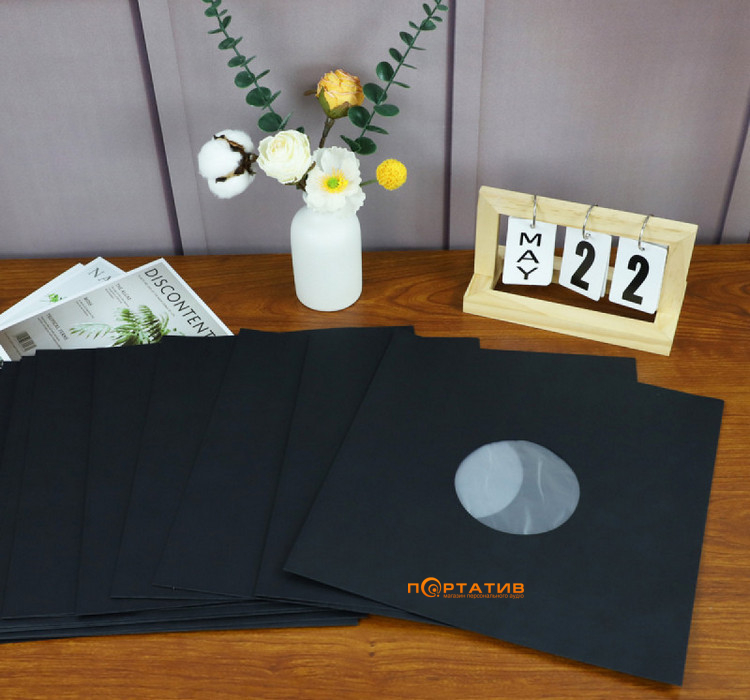 Внутрішні паперові конверти для платівок Goka GK-R18P Black (20 шт. в упаковці)