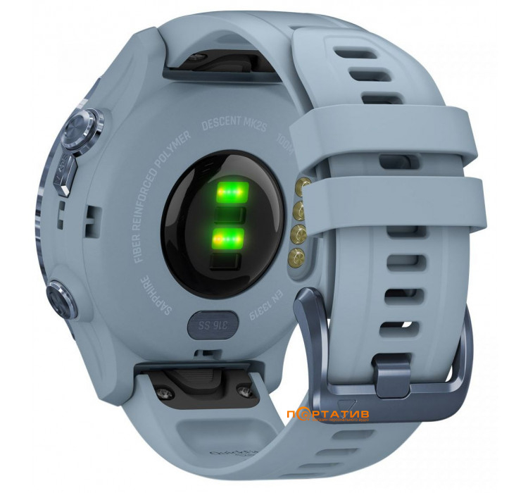 Годинник для дайвінгу Garmin Descent Mk2S Mineral Blue with Sea Foam Silicone Band (010-02403-07)
