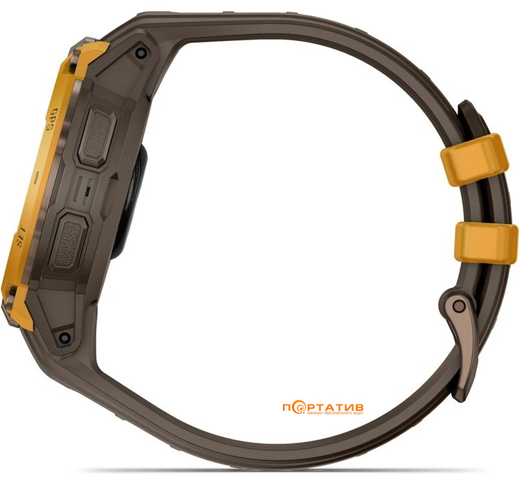 Смарт-часы Garmin Instinct Crossover AMOLED Bronze/sunburst with cocoa silicone band (010-03398-01)