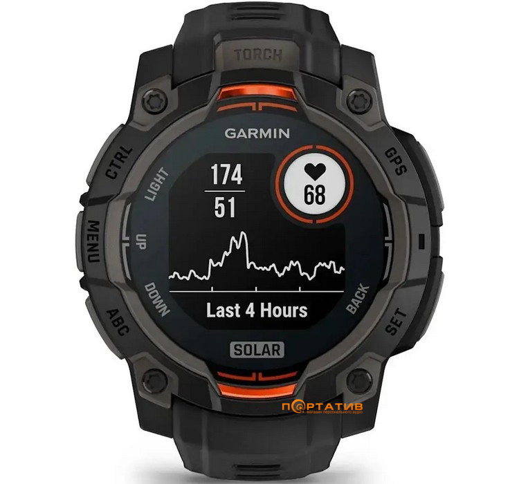 Смарт-годинник Garmin Instinct 3, 45mm, Solar, Black Bezel with Black Band (010-02934-00)