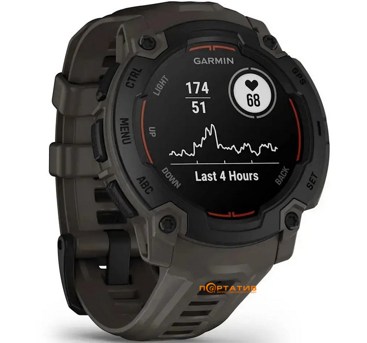 Смарт-часы Garmin Instinct E, 45 mm, Black Bezel with Charcoal Band (010-02933-00)