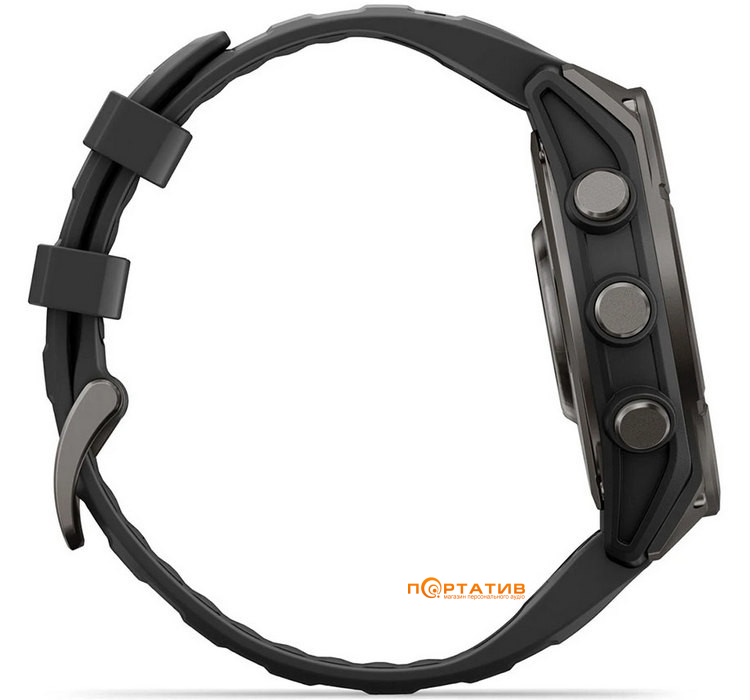 Смарт-годинник Garmin Fenix 9 – 47mm, Carbon Grey DLC Titanium with Black Silicone Band (010-04762-11)