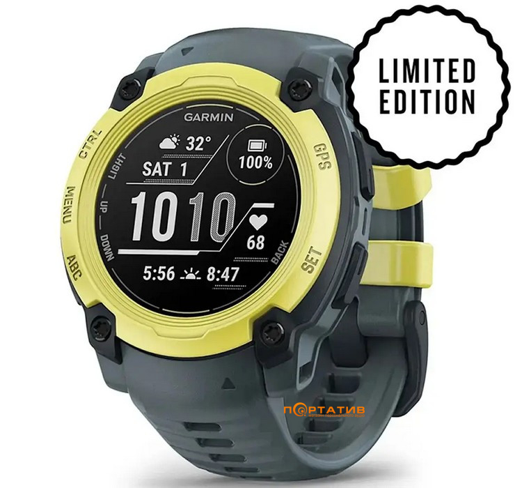 Смарт-годинник Garmin Instinct E, 40 mm, Electric Lime Bezel w/ Twilight Band (010-02932-01)