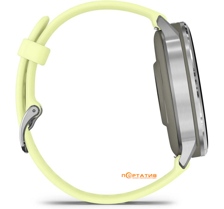 Смарт-часы Garmin Venu 4 - 45 mm, Silver bezel with citron silicone band (010-03014-02)