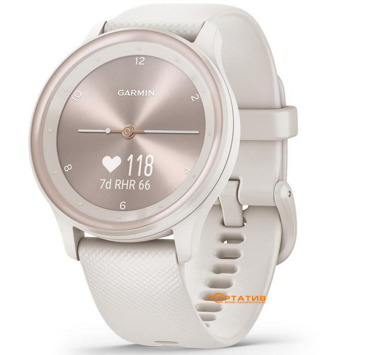 Смарт-годинник Garmin Vivomove Sport Ivory Case and Silicone Band with Peach Gold Accents (010-02566-01)