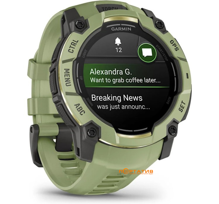 Смарт-часы Garmin Instinct 3 – 50 mm, AMOLED,Fern green with fern green silicone band (010-03020-02)