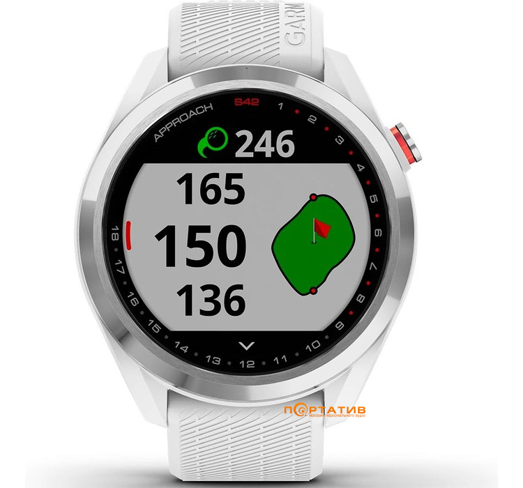 Смарт-часы Garmin Approach S42, Golf, Stainless Steel w/ White (010-02572-01)