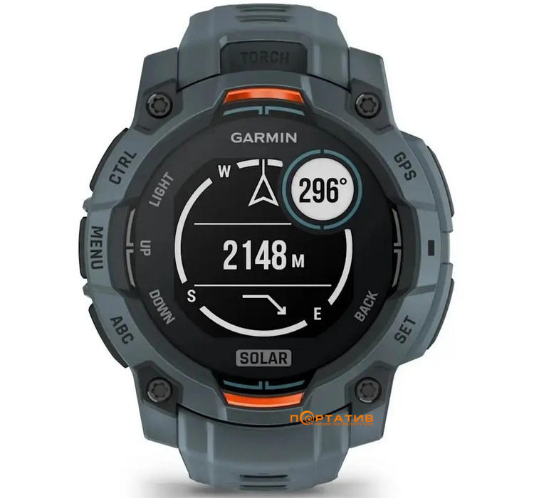 Смарт-часы Garmin Instinct 3, 45mm, Solar, Spark Orange Bezel w/Twilight Band (010-02934-01)